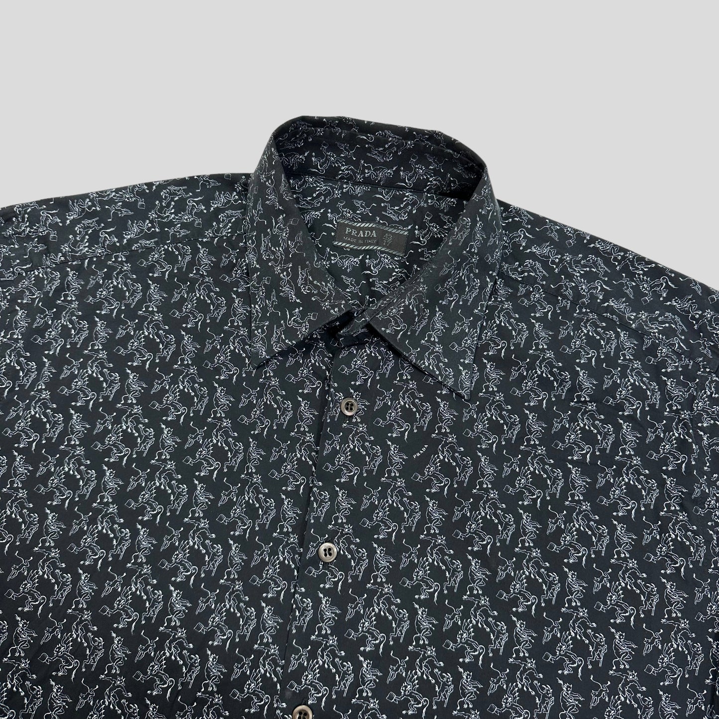 Prada Milano AW05 Devils Print Shirt - L/XL