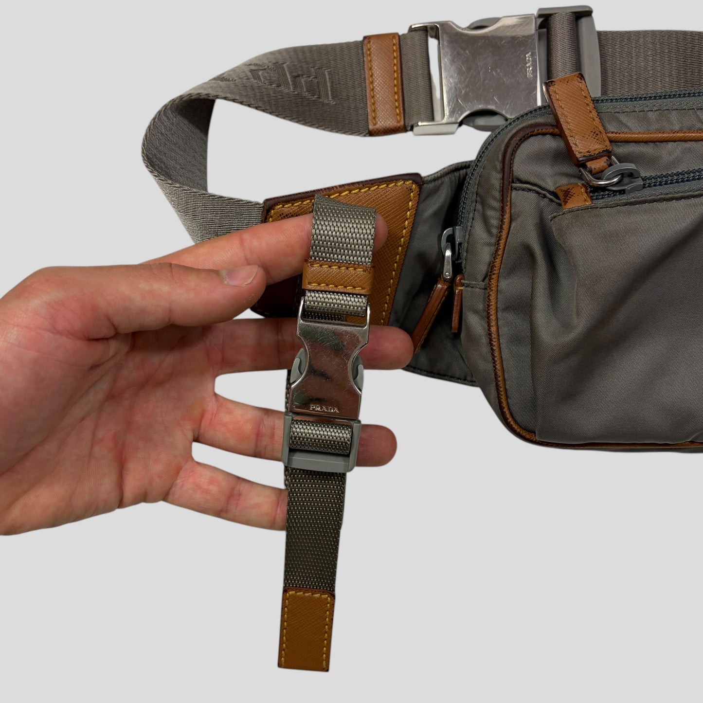 Prada 2018 Tessuto Montagna Nylon + Leather Utility Belt Bag