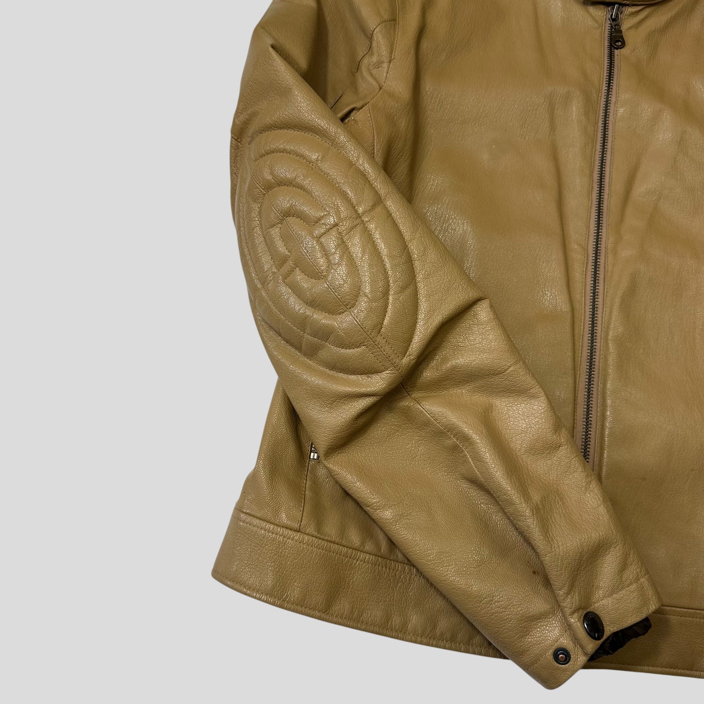 Prada SS00 Leather Articulated Elbow Detailed Moto Jacket - IT50