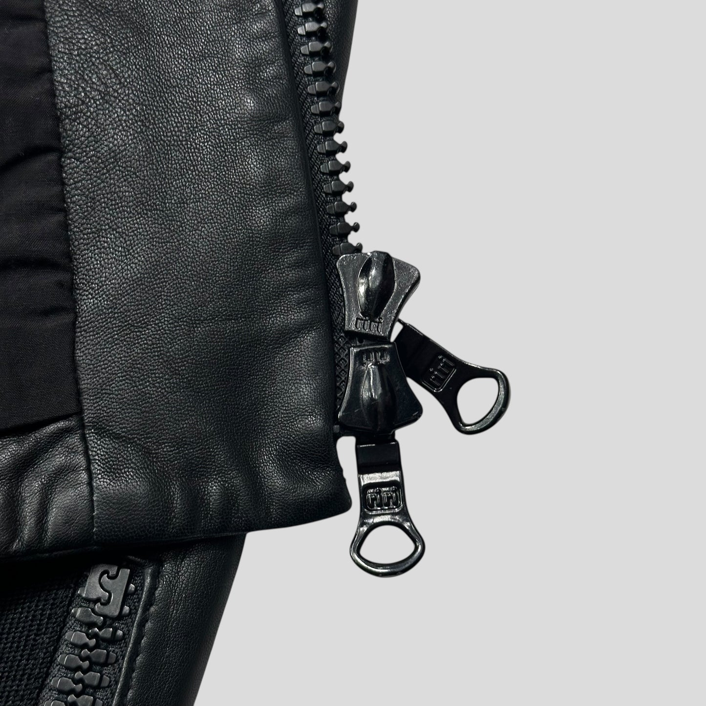 Emporio Armani 2006 Leather Panelled Biker Moto Jacket - IT46 (S)