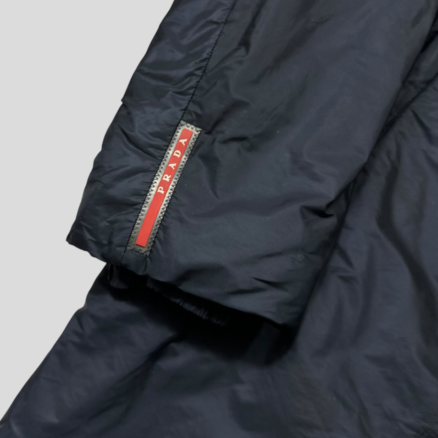 Prada 2015 Red Tab Nylon Padded Technical Parka Coat - L/XL
