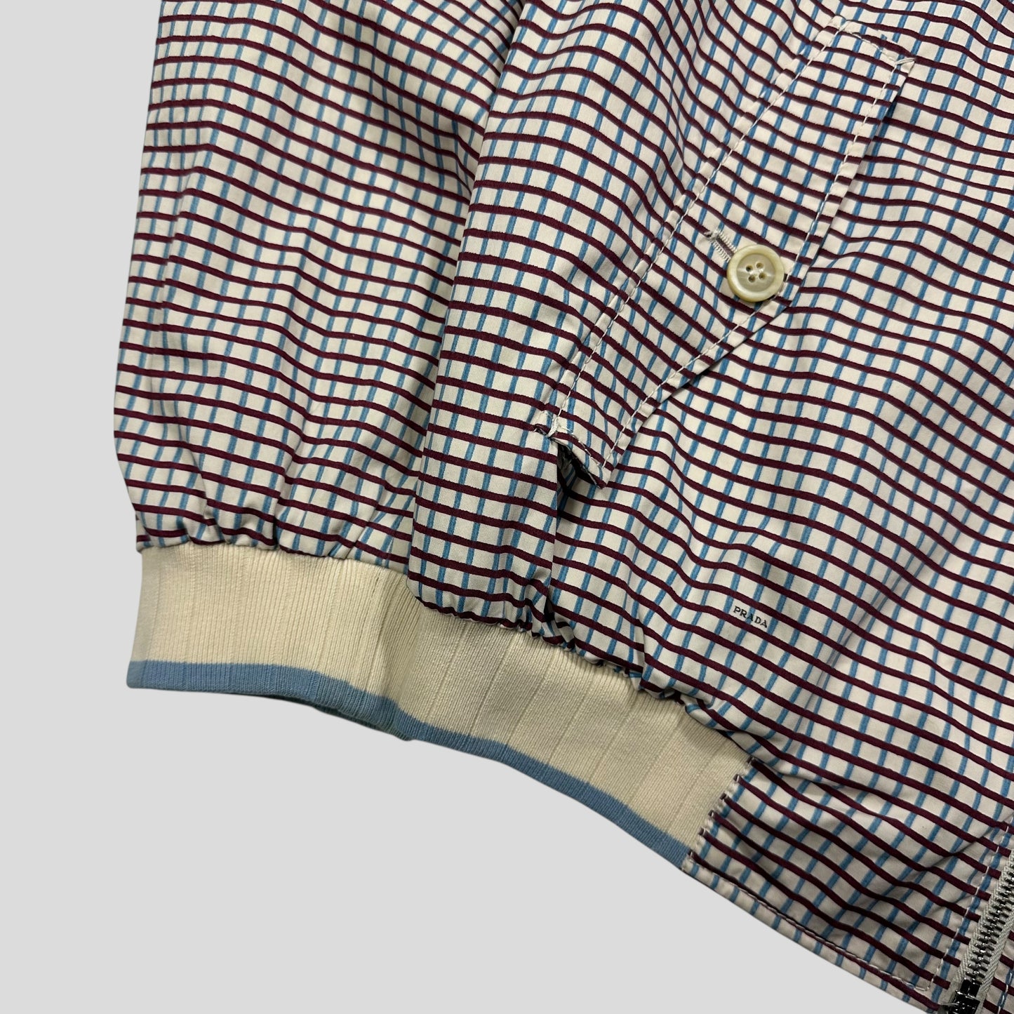 Prada SS08 Grid Checkered Multi Logo Bomber Jacket - IT52 (M/L)