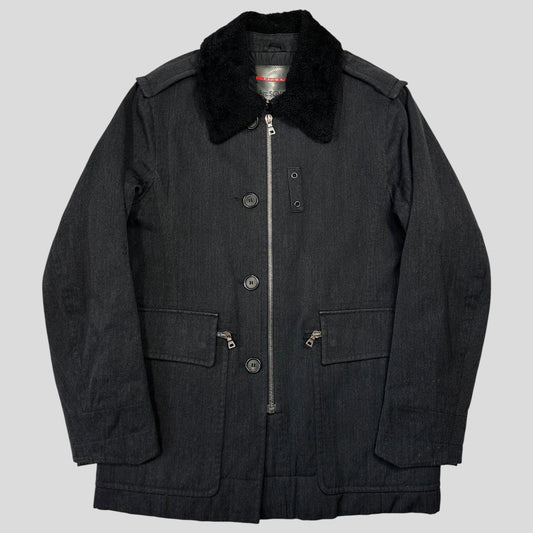 Prada Sport 00’s Technical Wool Sherpa Collar Overcoat - L