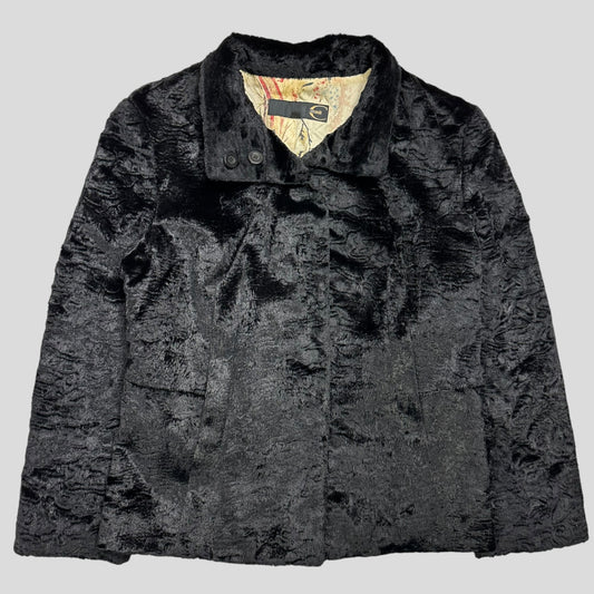 Just Cavalli 00’s Faux Fur Floral Lined Quilted Jacket - IT44