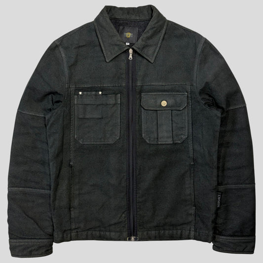 Versace VJC 00’s Moleskin Cotton Asymmetric Stud Pocket Jacket - M