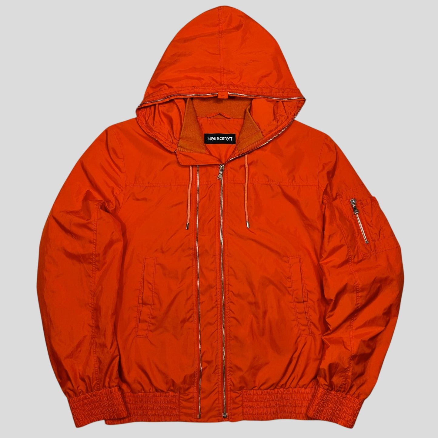 Neil Barrett Twin Zip Detailed Orange Windbreaker Jacket - L