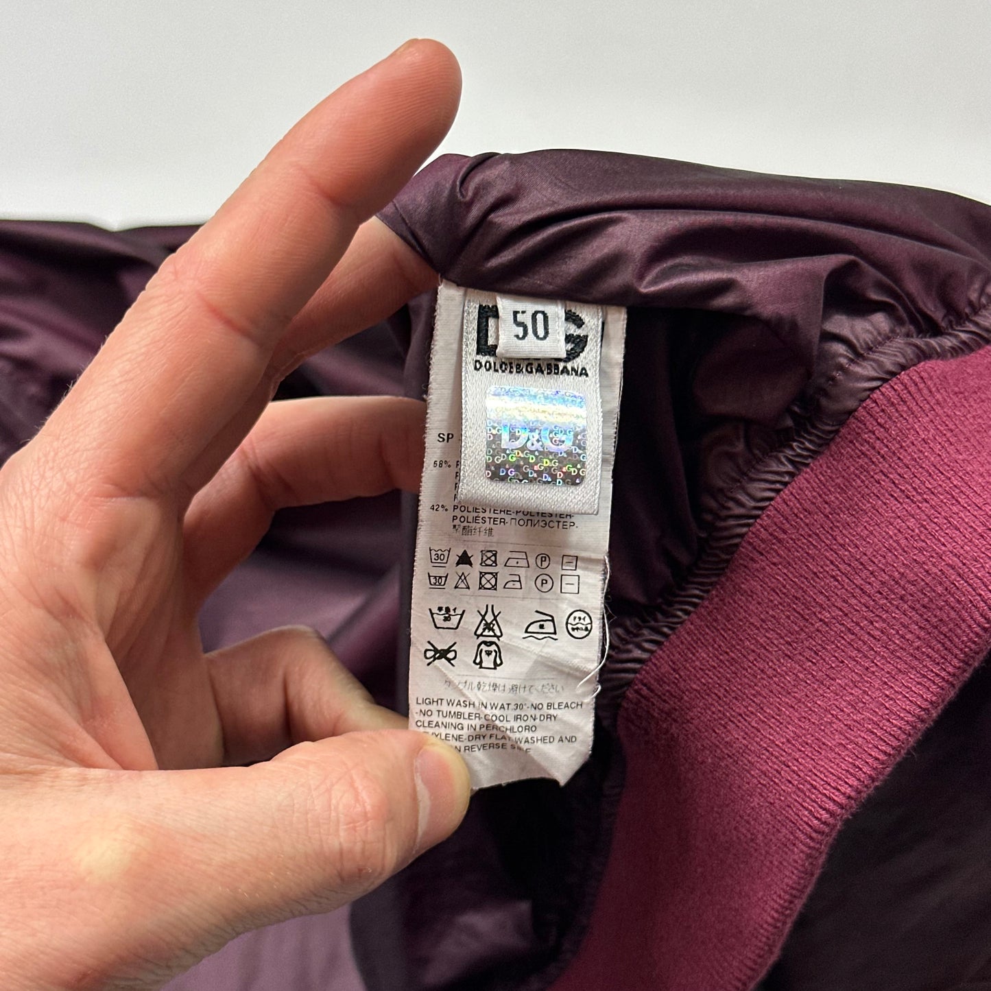 D&G 00’s Dolce & Gabbana Iridescent Nylon Bomber Jacket - IT50 (M)