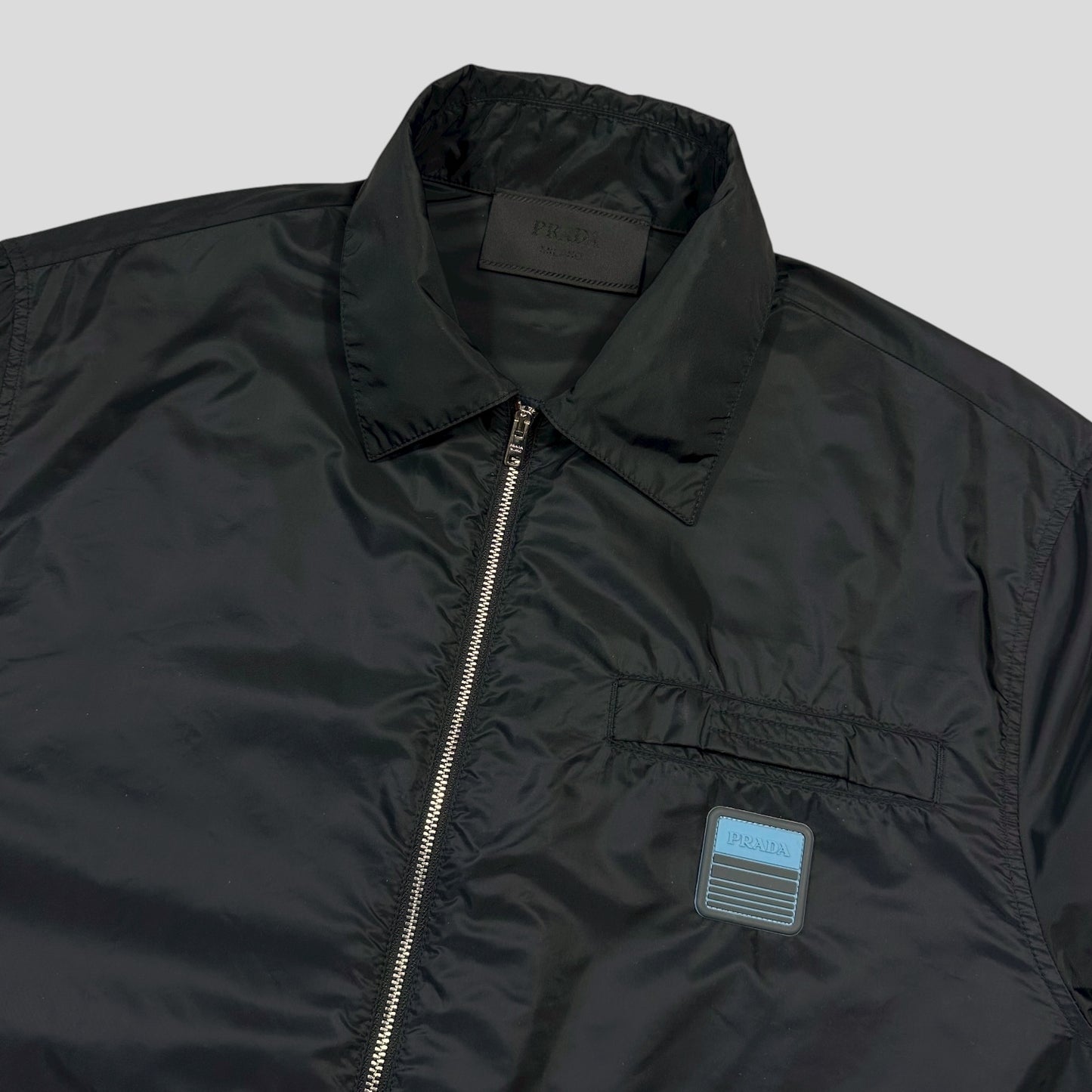 Prada 2018 Rubber Race Logo Nylon Blouson Overshirt Jacket - M/L