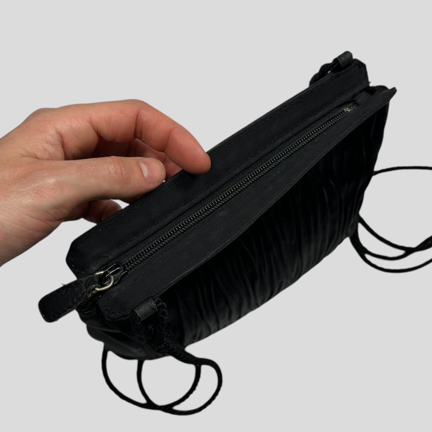 Prada Milano 90’s Velvet Textured Stripe Crossbody Bag