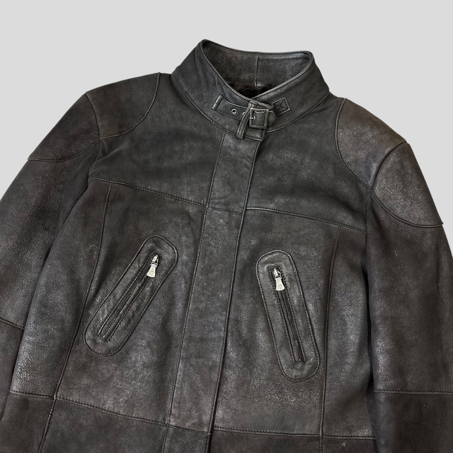 Versace VJC 90’s Leather Fur Sheepskin Afghan Coat - M