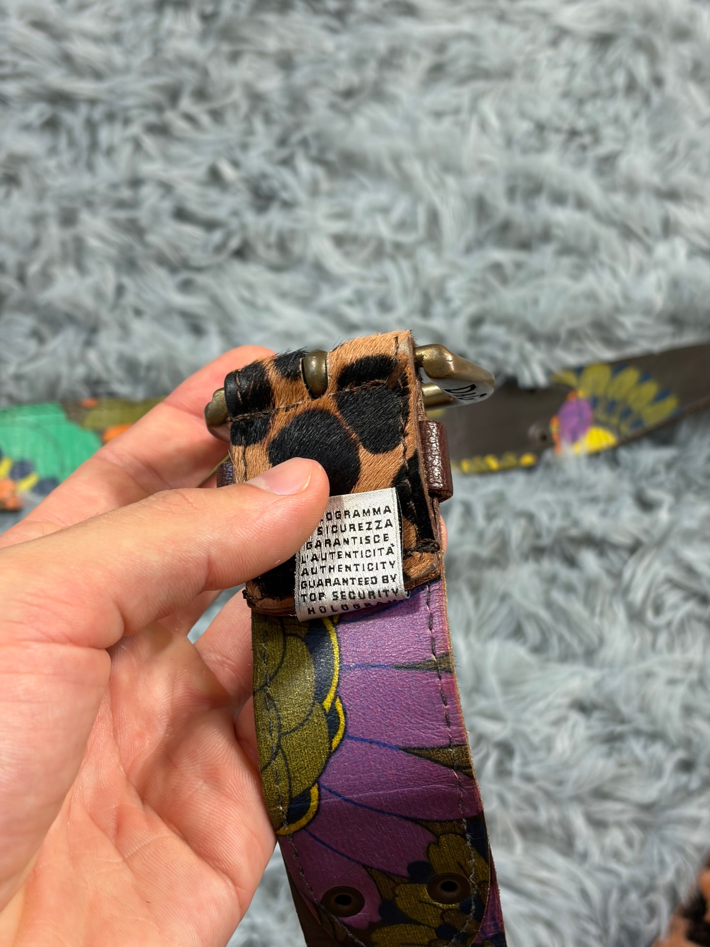 Dolce & Gabbana 00’s Pony Hair Leopard Reversible Leather Belt
