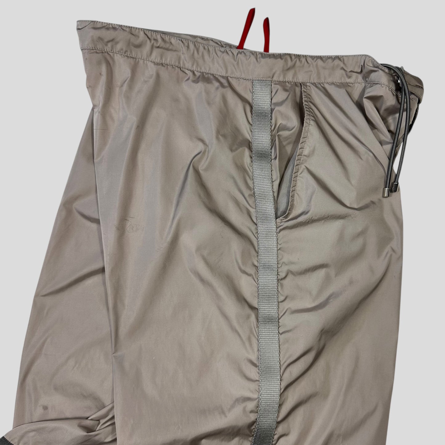 Prada Sport SS00 Transparent Panel Technical Nylon Trackpants - IT48