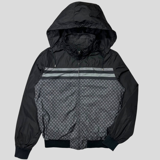 Gucci 2011 Monogram Stripe Panelled Nylon Windbreaker - M