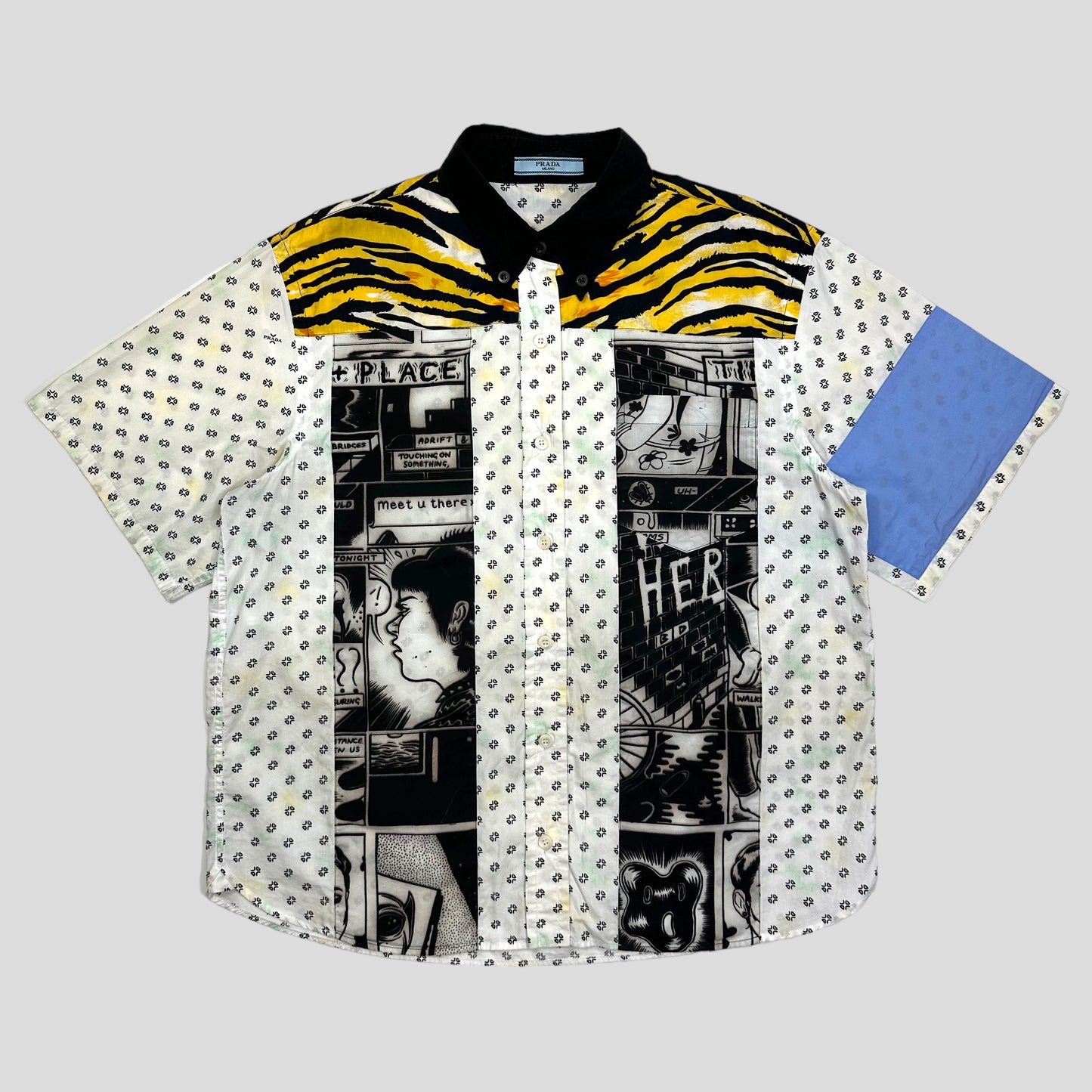 Prada Milano 2018 Comic Strip Boxy Graphic Shirt - M