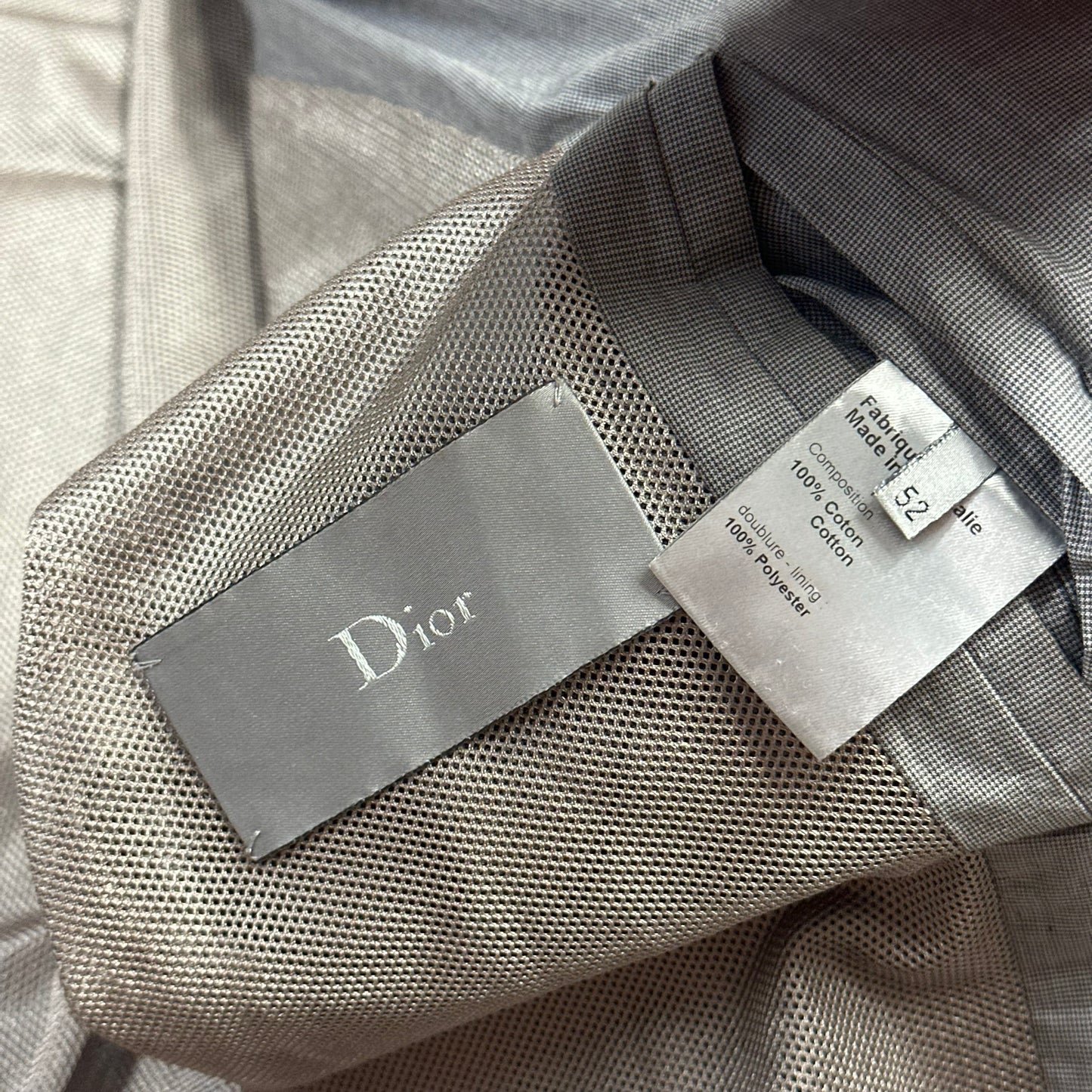 Dior Homme 2010 Bee Varsity Microcheck Cotton Bomber Jacket - M