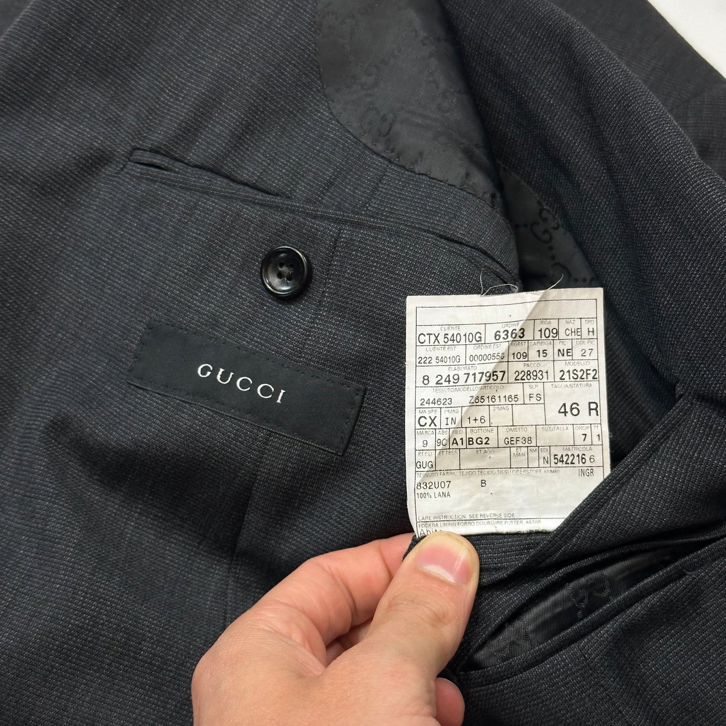 Gucci 00’s Textured Wool Suit Blazer + Trousers - IT46 (S/M)