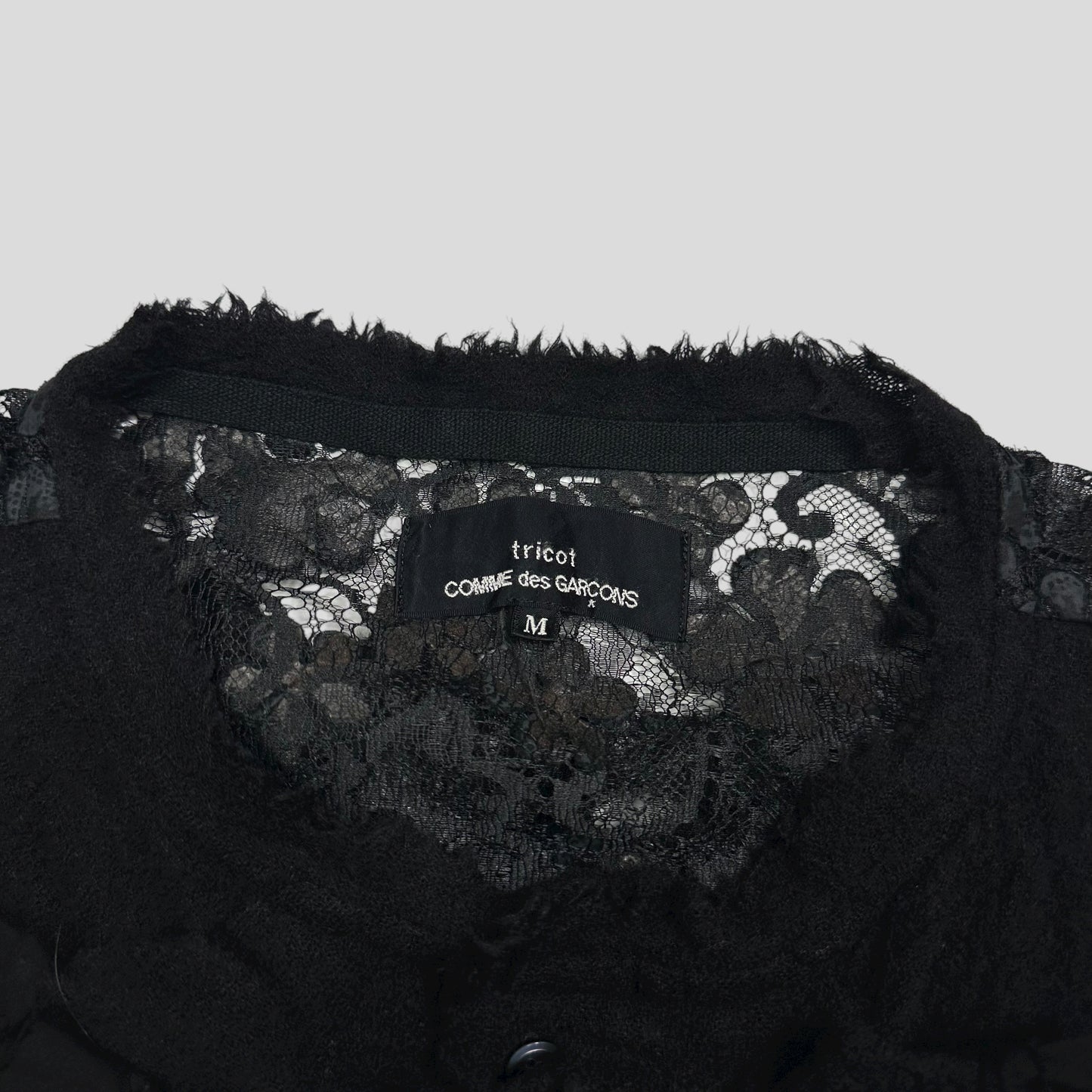 Comme Des Garçons 00’s Ruffled Sheer Panelled Floral Gothic Top - M