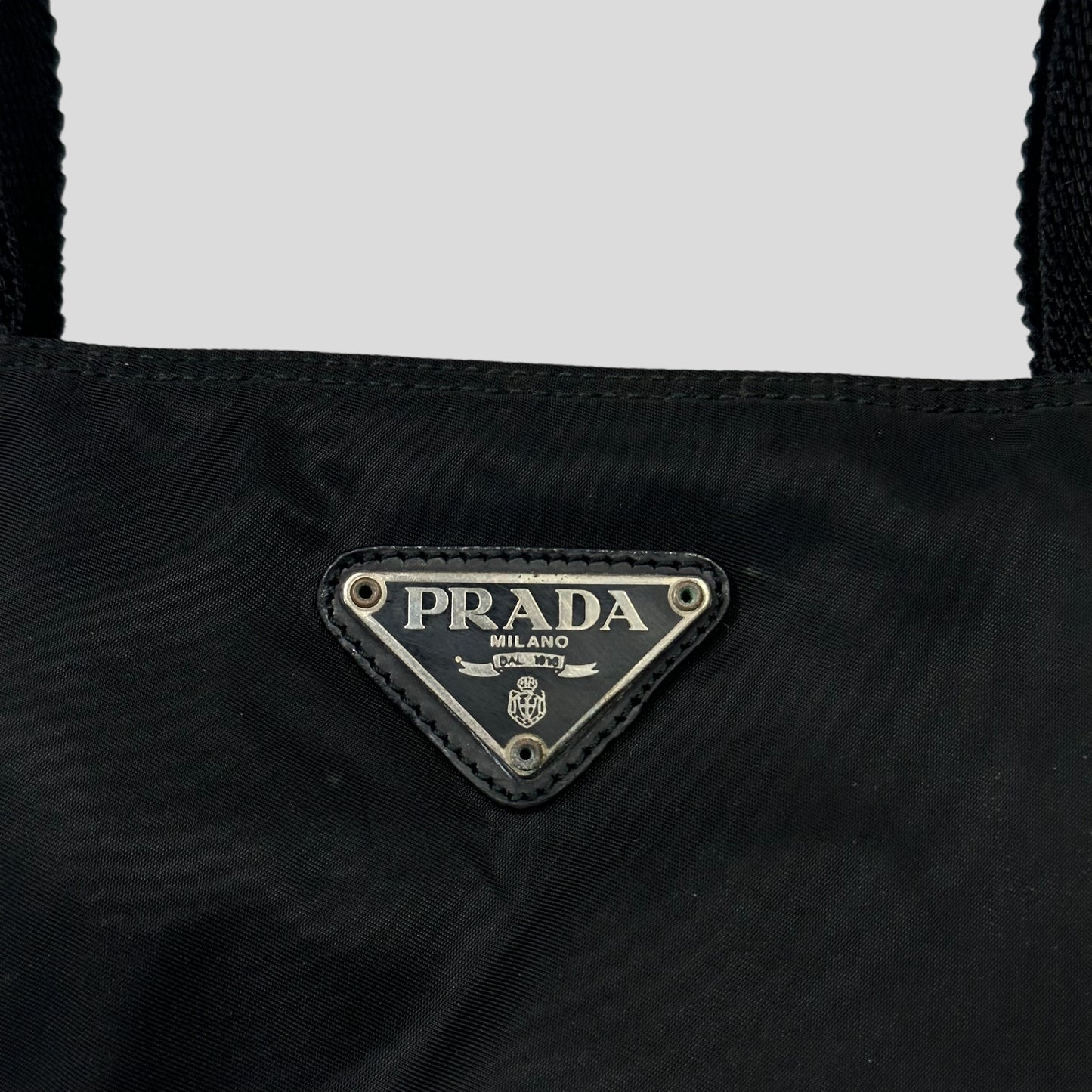 Prada Milano 90’s Black Nylon Tote Bag
