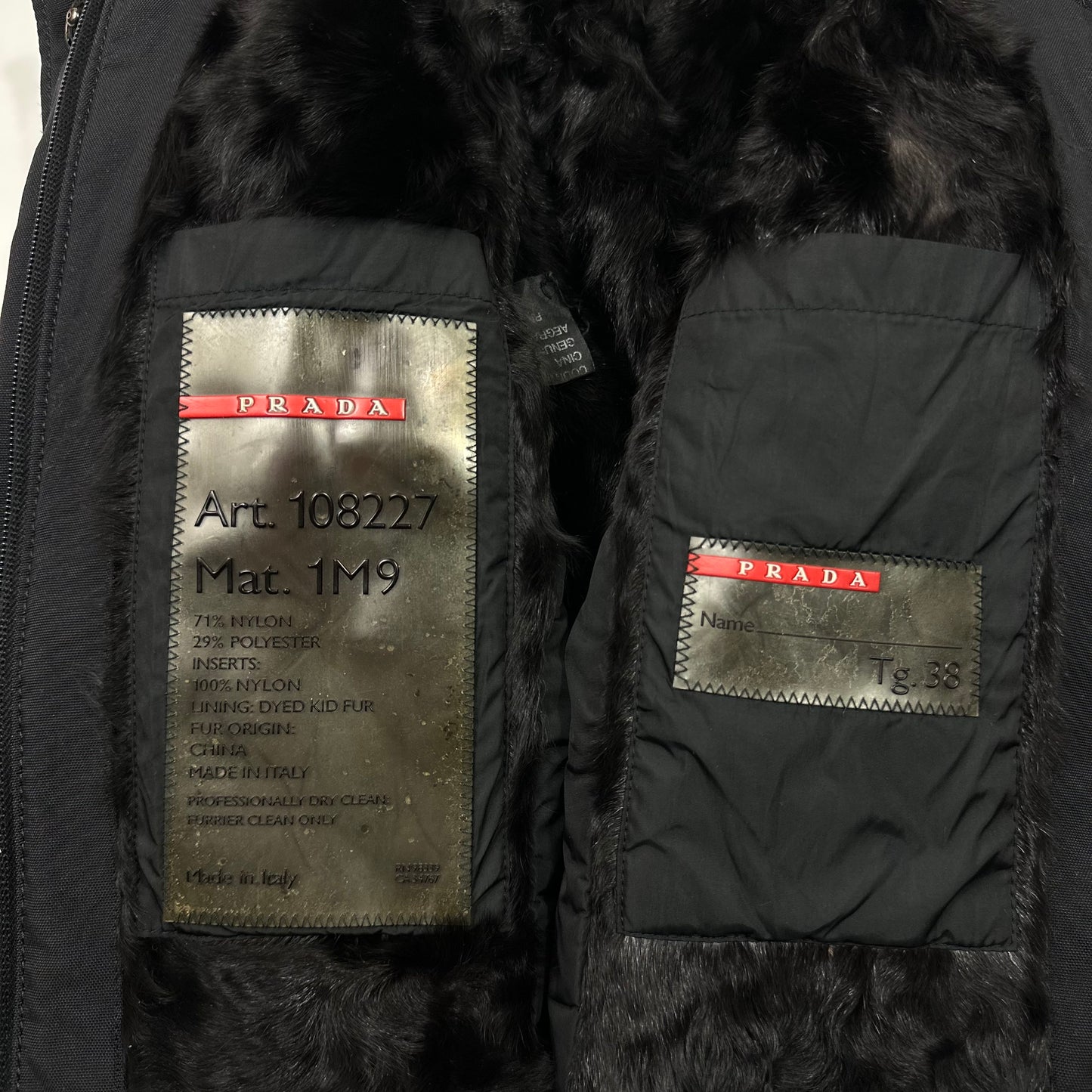 Prada Sport AW00 Goat Fur Technical Panelled Jacket - IT38