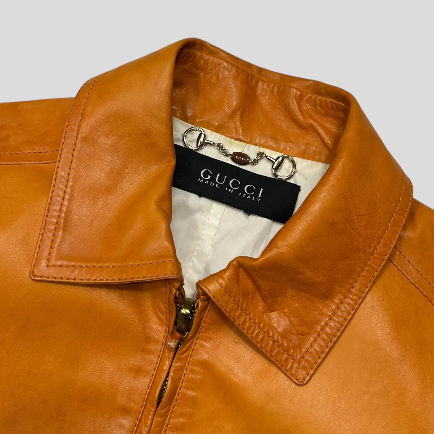 Gucci 2011 Leather Reversible Cropped Moto Biker Jacket - UK6/8