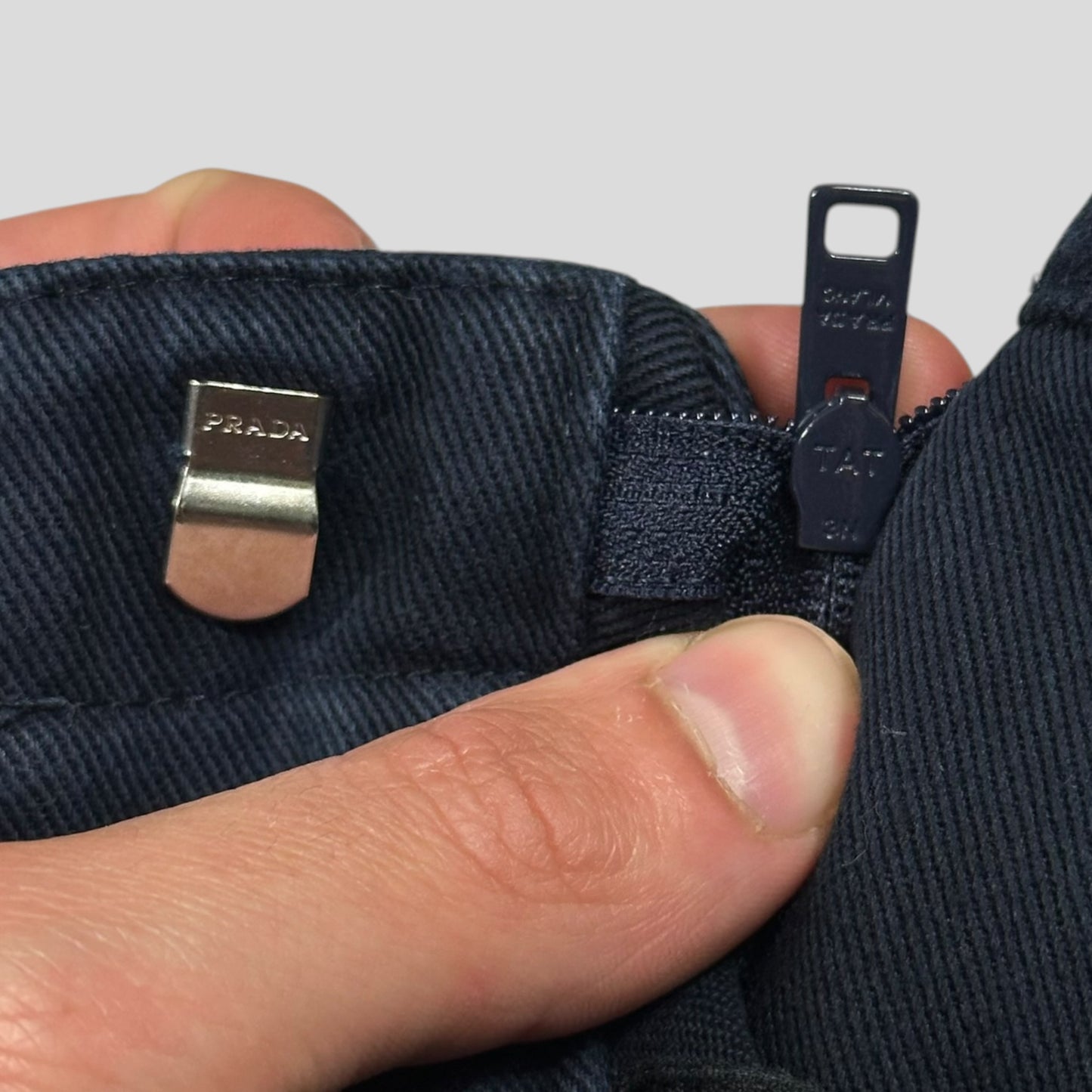 Prada 2018 Rubber Logo Baggy Drill Cotton Trousers - IT48