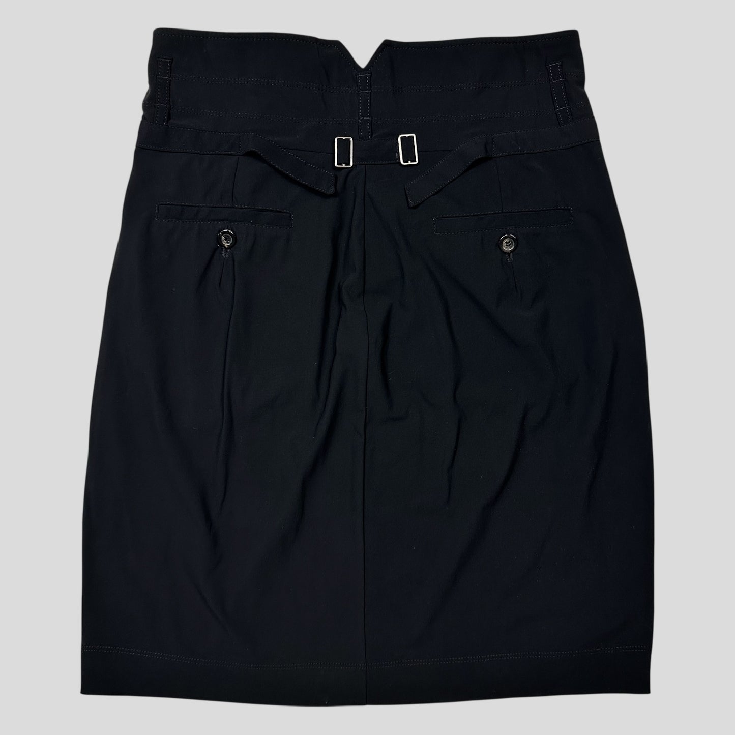 M+FG 00’s Rayon Silk Belted Skirt with Pleats - IT42 UK8-10