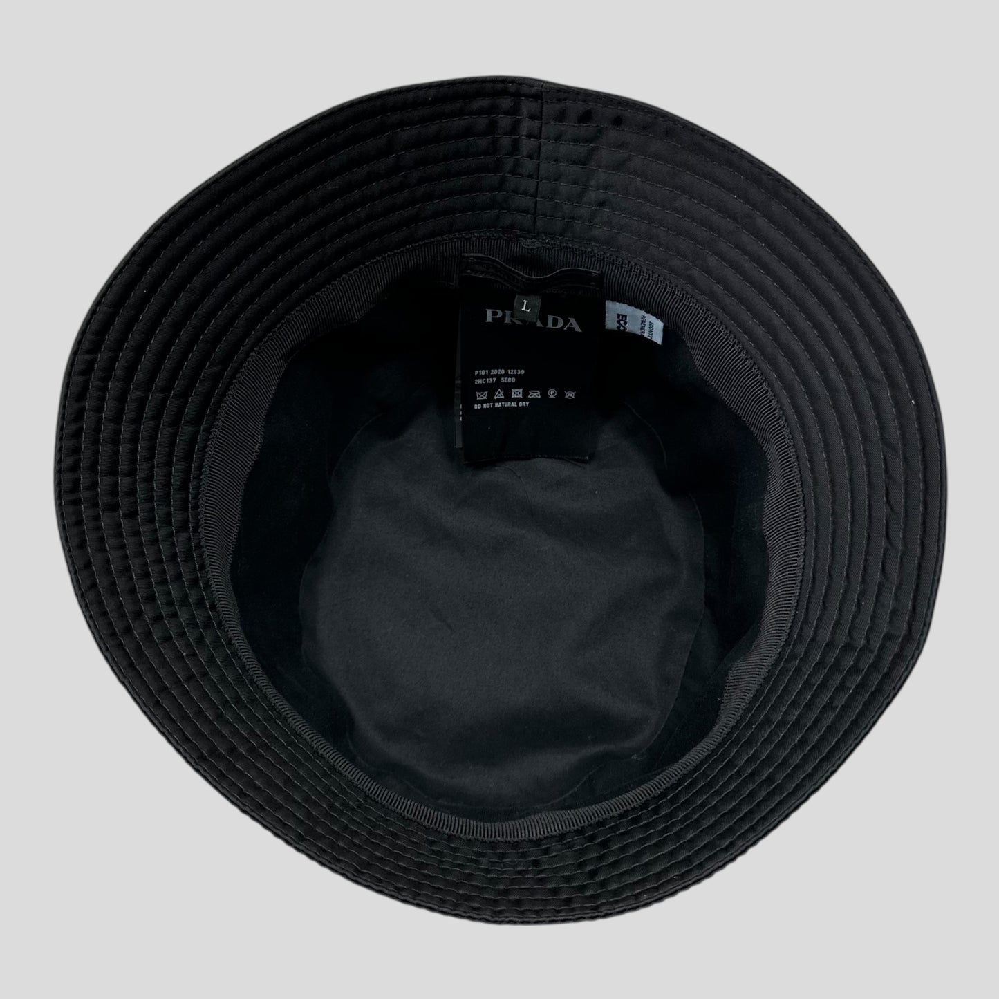 Prada Milano 2020 Re-Nylon Double Logo Bucket Hat - L