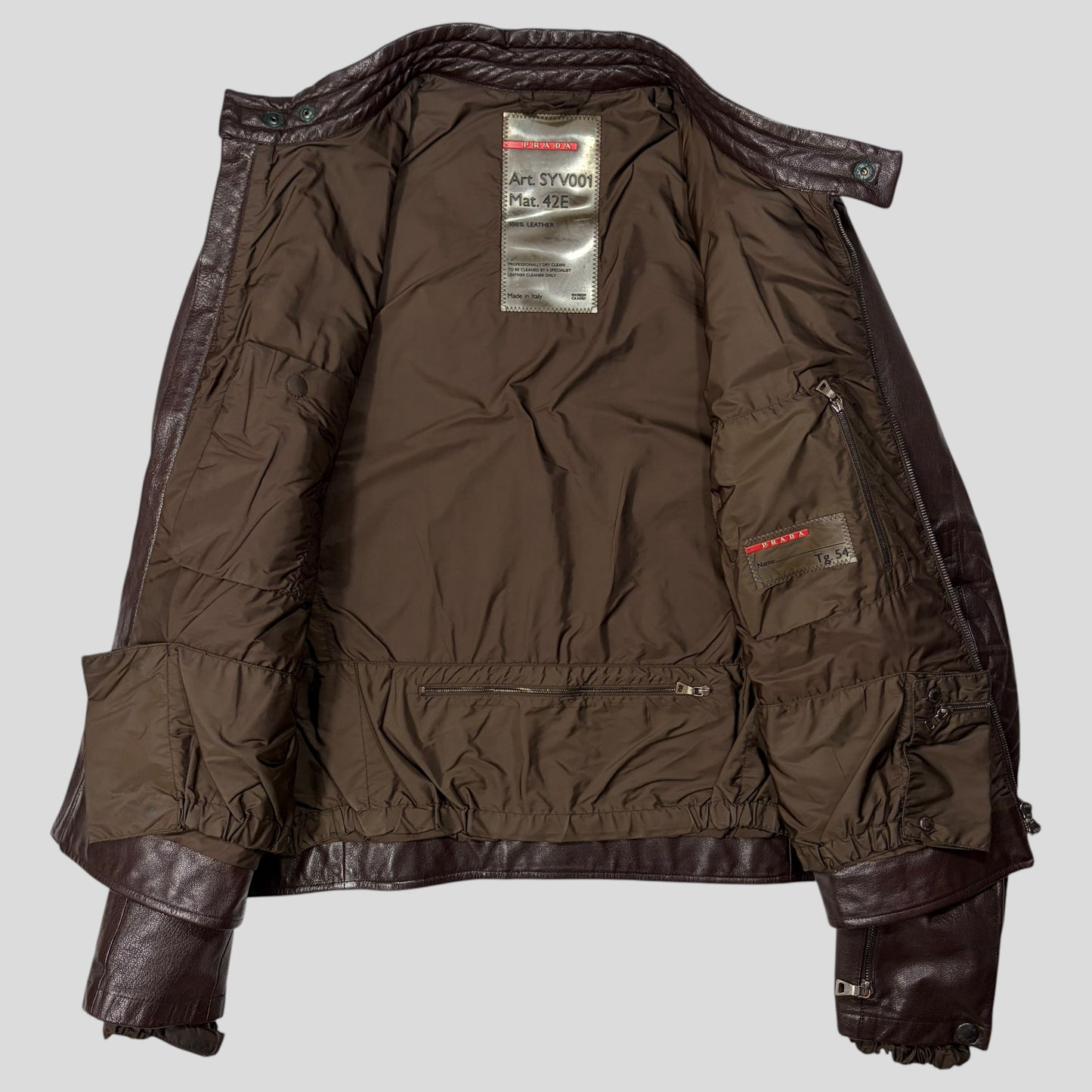 Prada SS00 Leather Articulated Elbow Detailed Moto Jacket - IT54