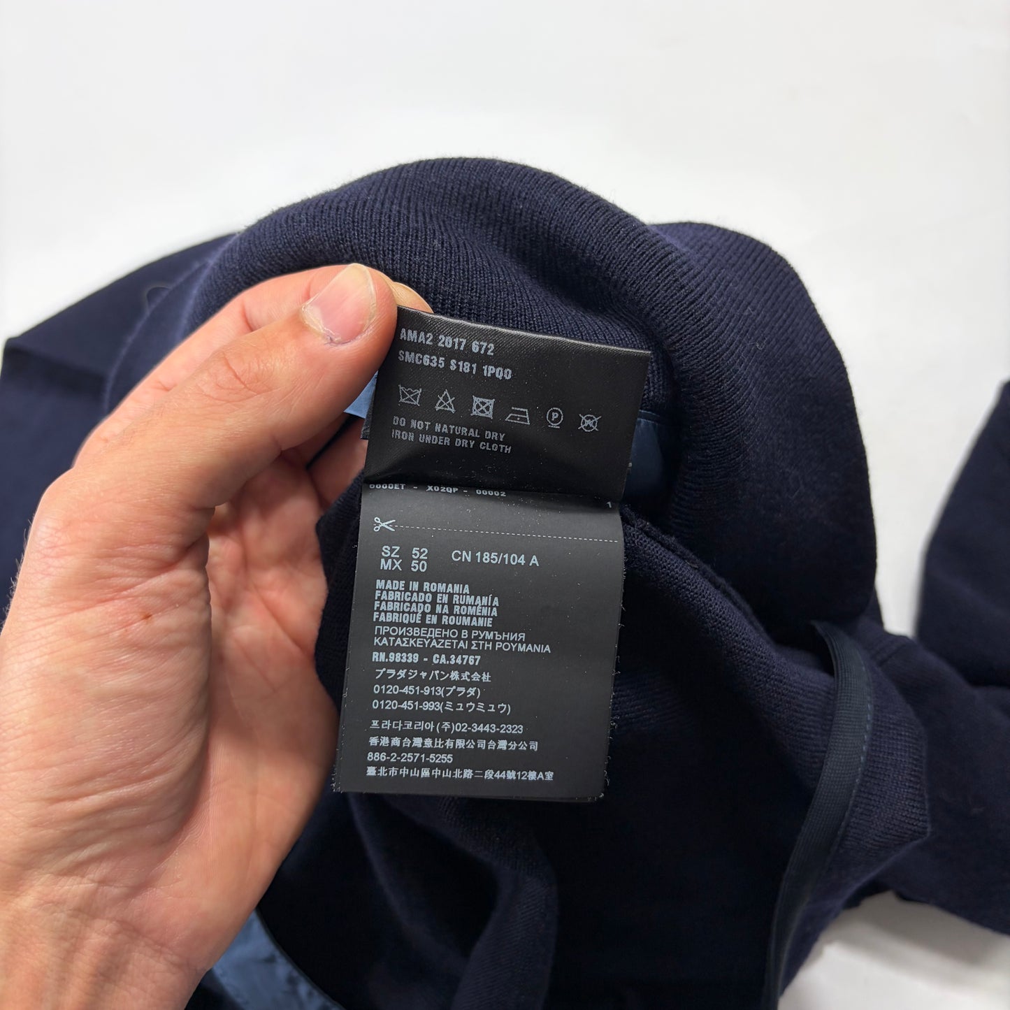 Prada Milano 2017 Nylon Panelled Red Tab Logo Knit Cardigan - IT52