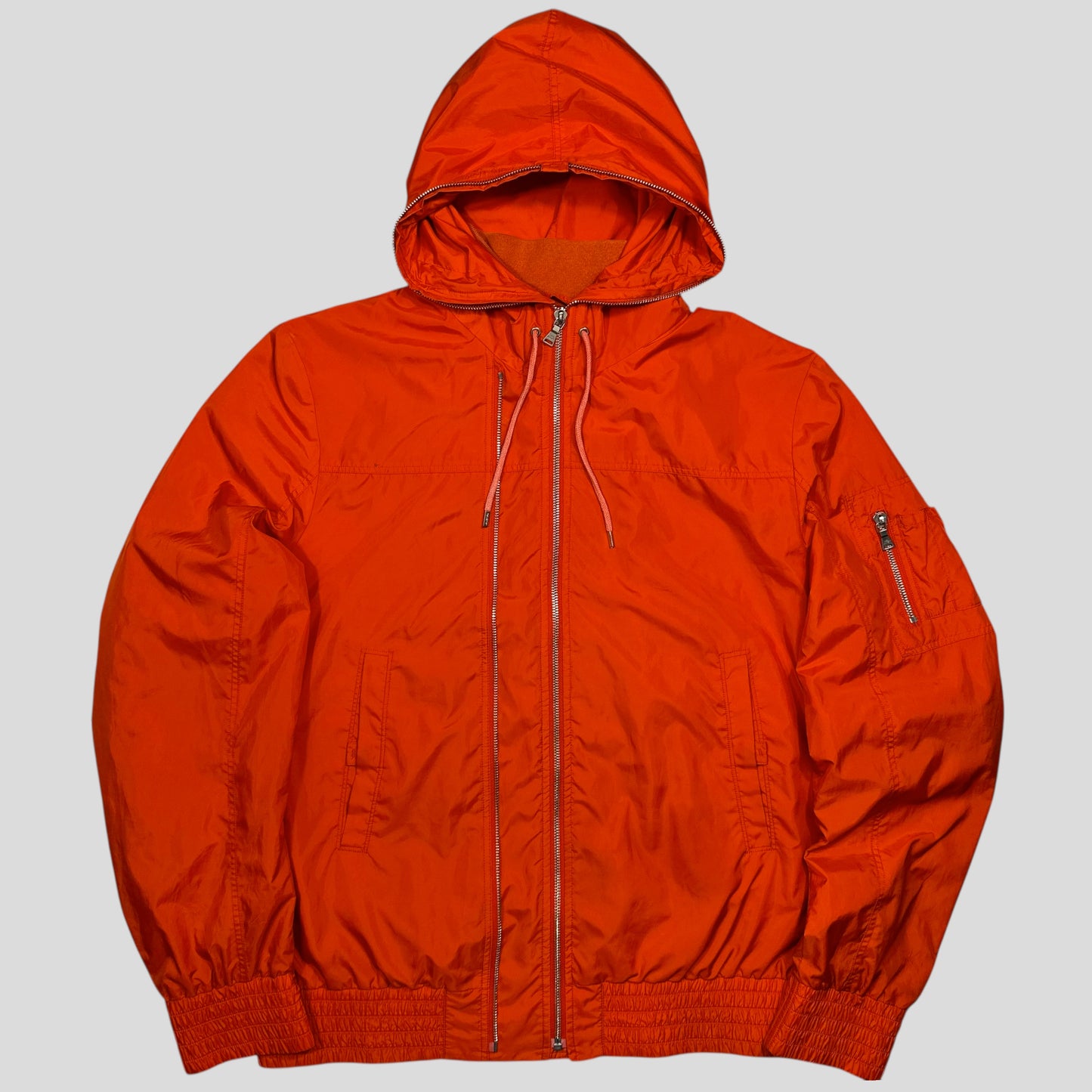 Neil Barrett Twin Zip Detailed Orange Windbreaker Jacket - L