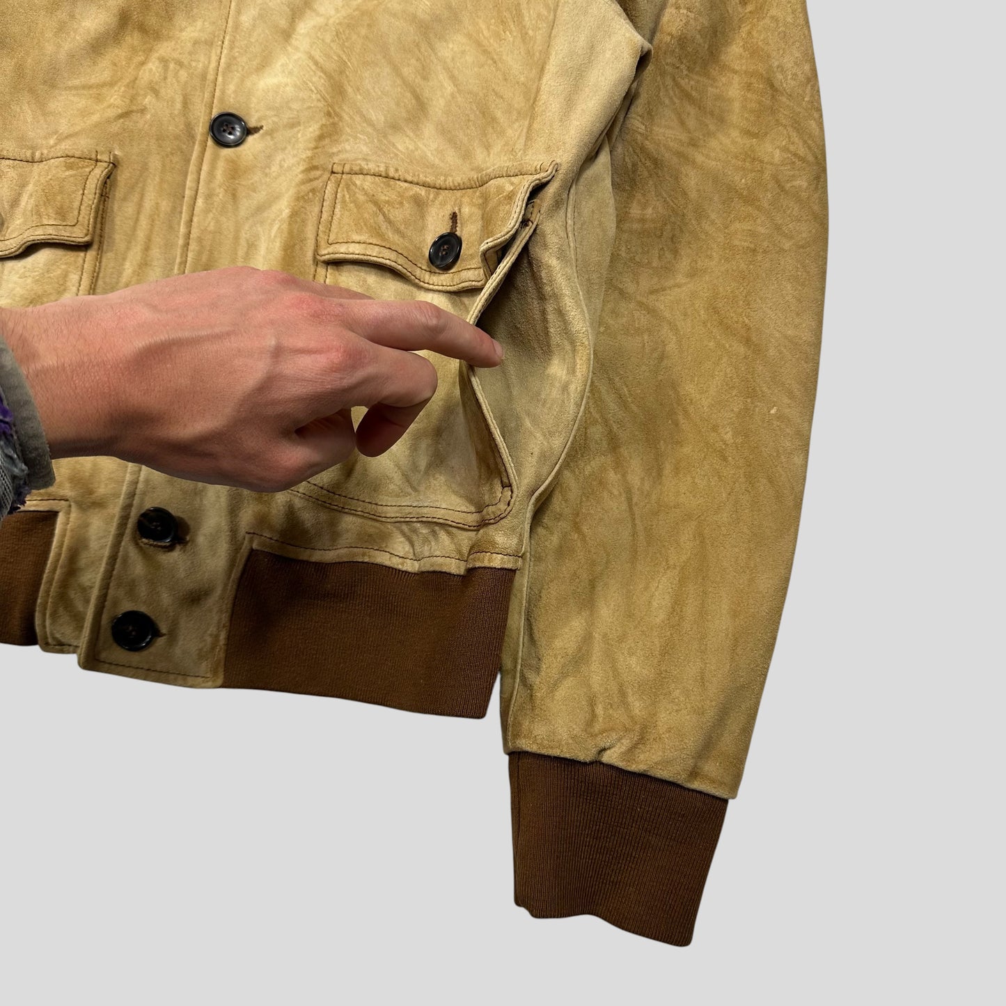 Dolce & Gabanna 00’s Goatskin Leather Flight Jacket - M