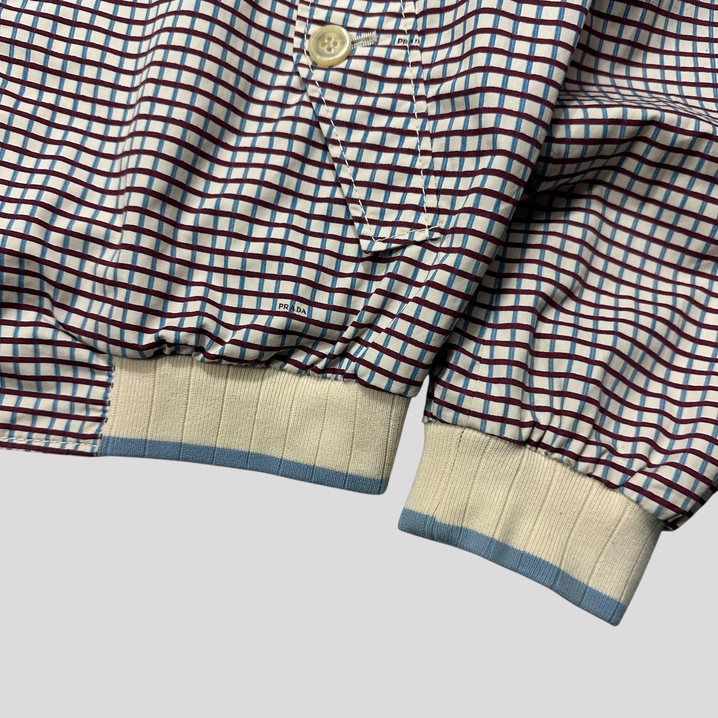 Prada SS08 Grid Checkered Multi Logo Bomber Jacket - IT52 (M/L)