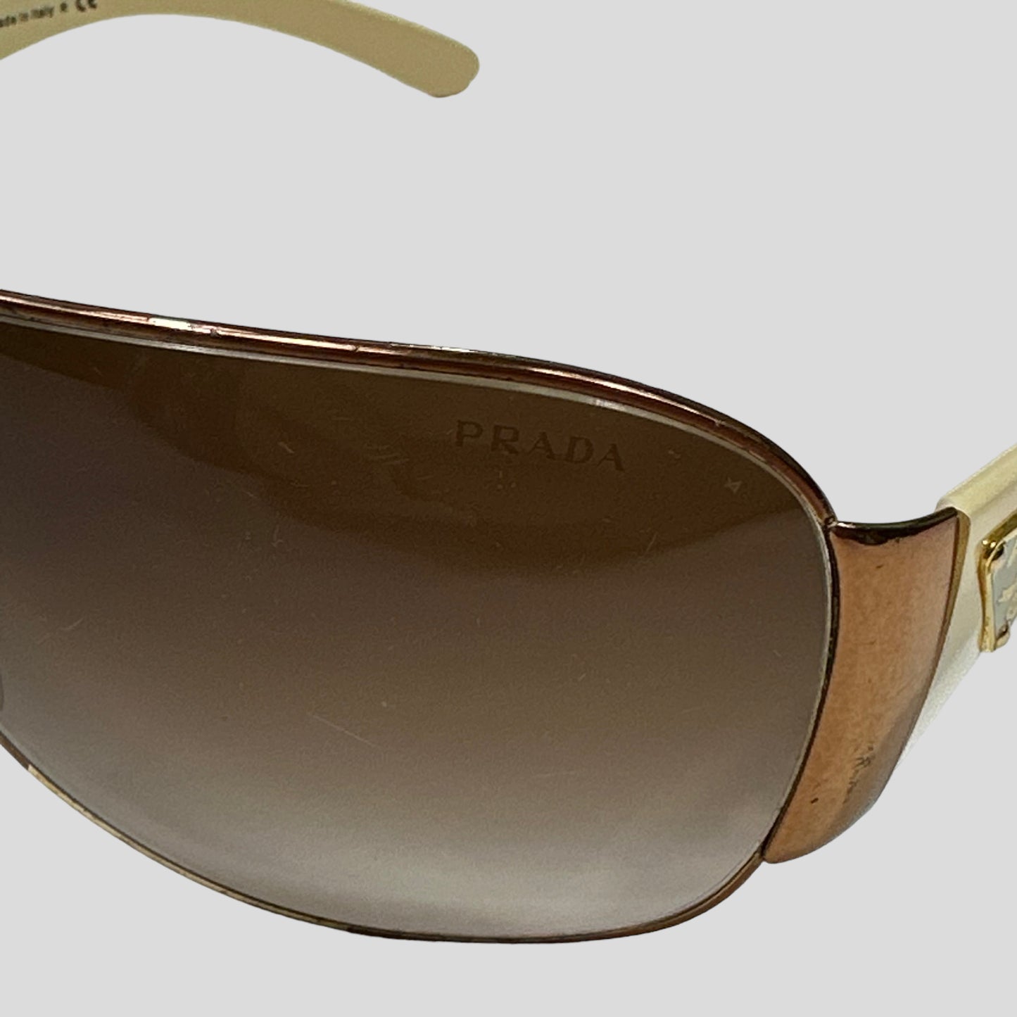 Prada Milano Logo Wraparound Sunglasses