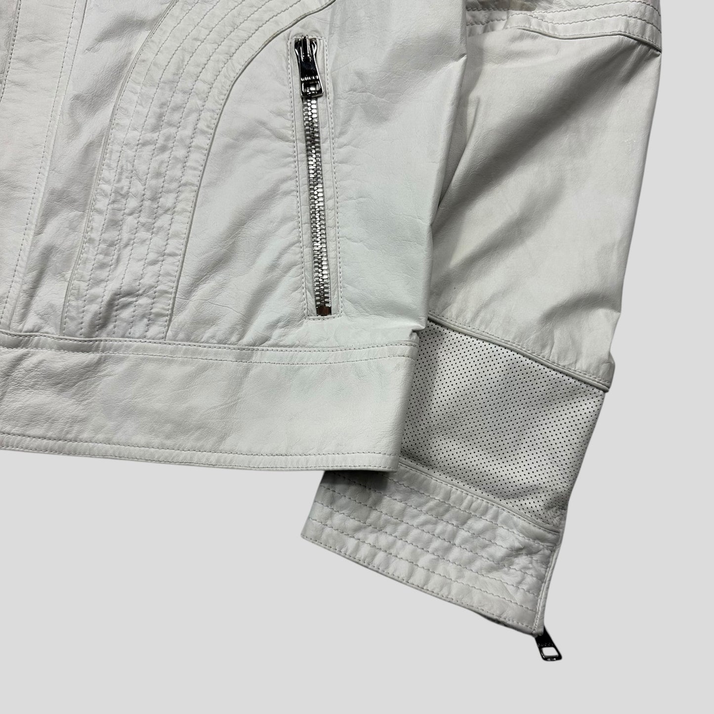 Gucci 2010 Nappa Leather Café Racer Perforated Panelled Biker Jacket - IT54 (L)