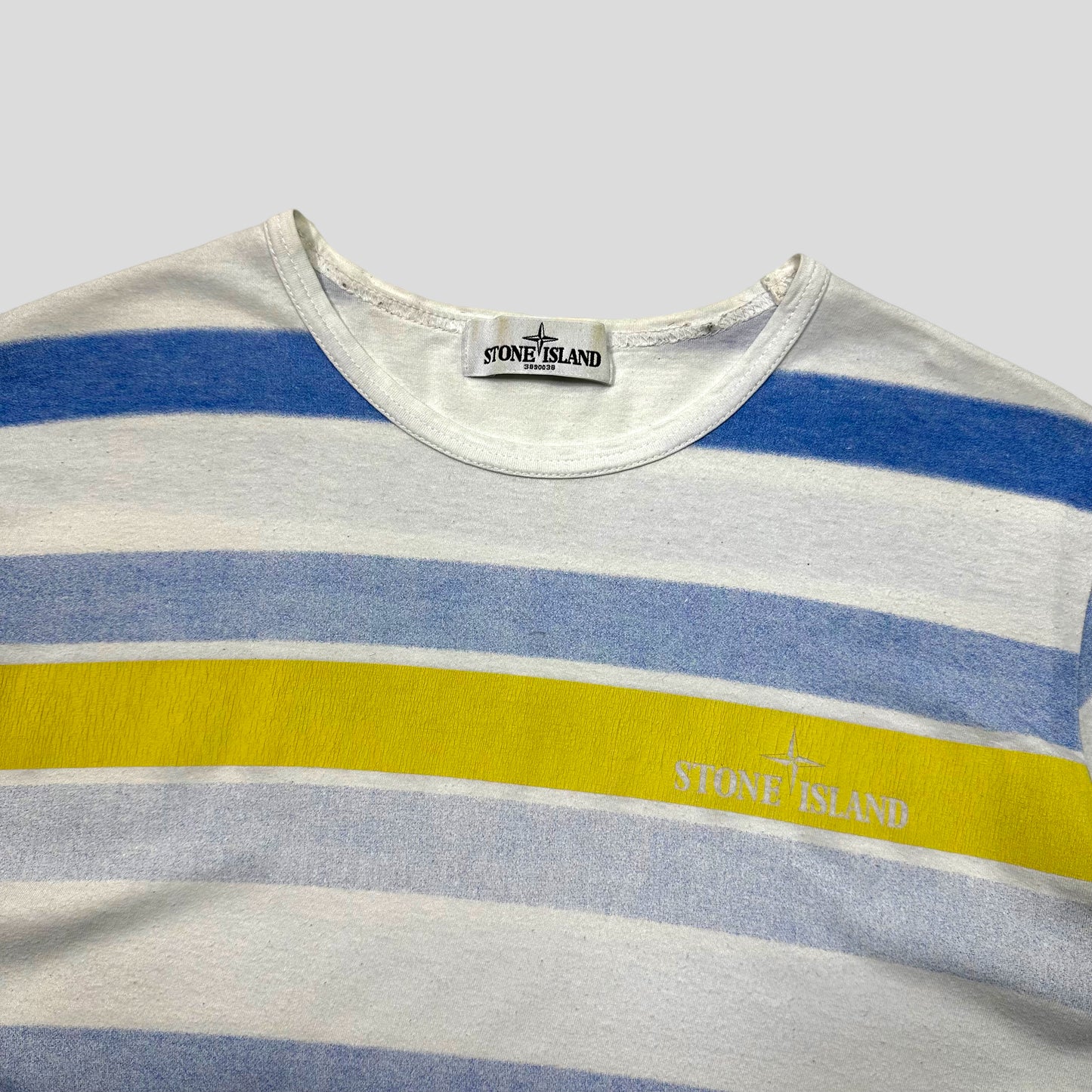 Stone Island SS13 Striped Spellout Logo T-shirt - M/L