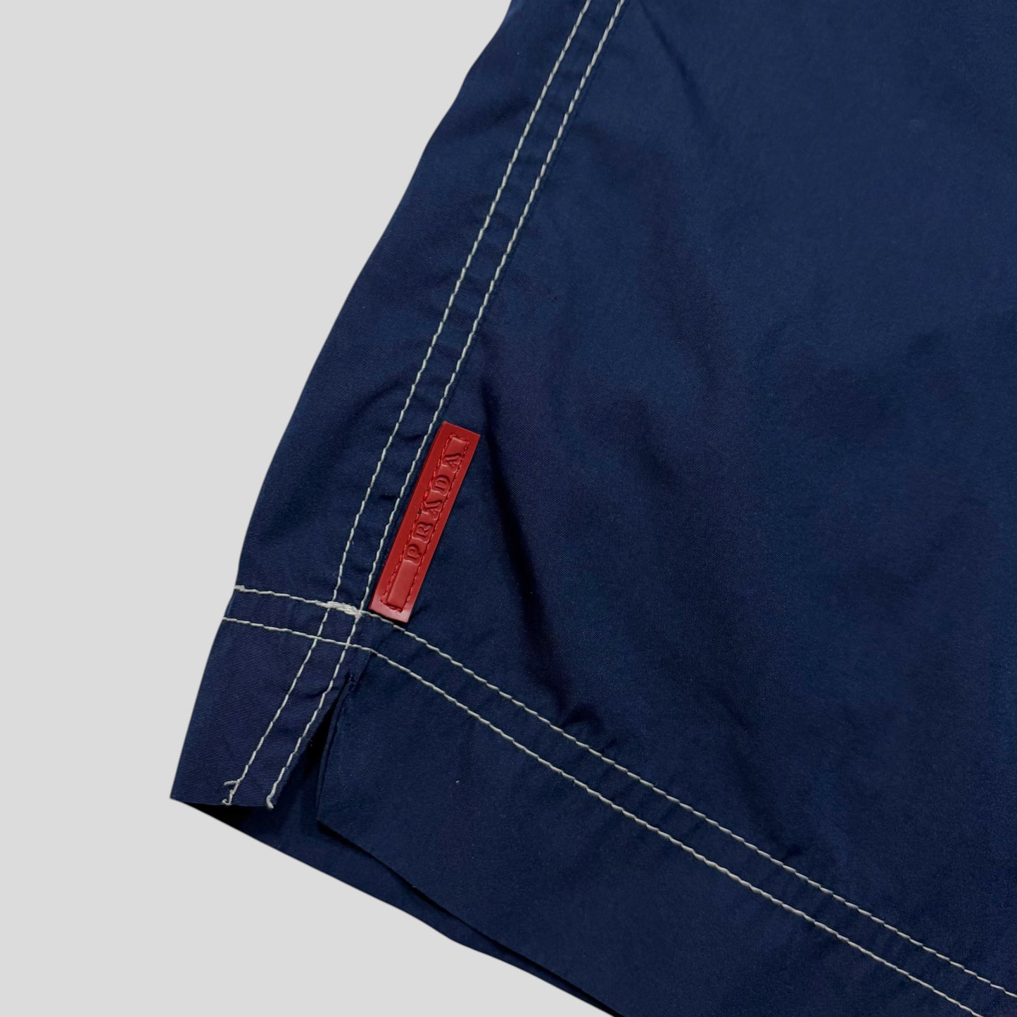 Prada Sport 00’s Nylon Contrast Stitch Baggy Board Shorts - M/L