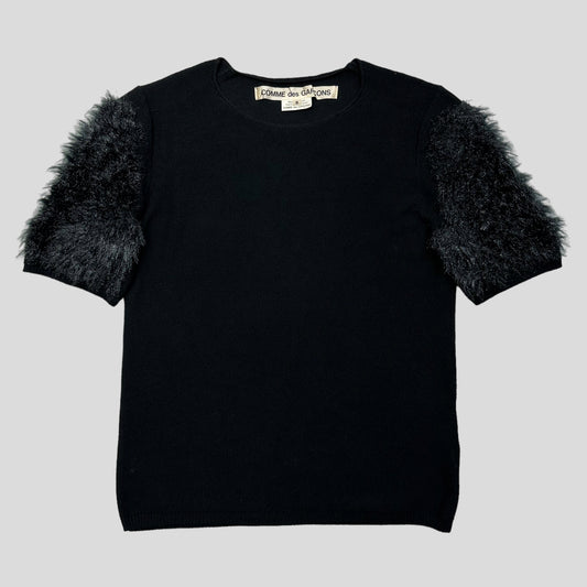 CDG 2015 Faux Fur Sleeved Knitted Top - S