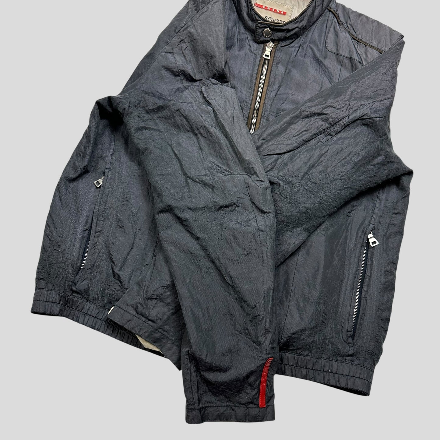 Prada Sport 00’s Metal Nylon + Leather Moto Biker Jacket - IT52 (M)