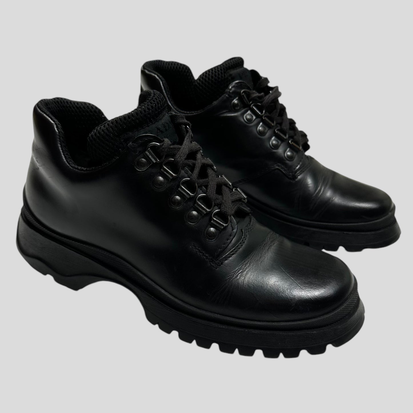 Prada Milano 1999 Vibram Sole Leather Combat Boots - 36.5 (UK4.5/5)