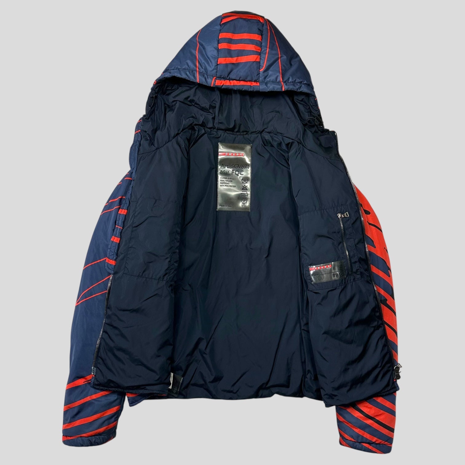 Prada Sport 00's Vibrations Nylon Down Puffer Jacket - IT48 Prada Sport 00's Vibrations Nylon Down Puffer Jacket - IT48