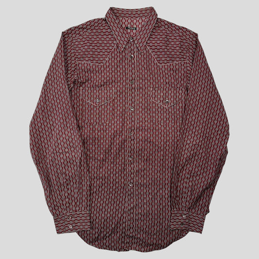 Miu Miu 00’s Western Cowboy Geometric Print Shirt - M/L