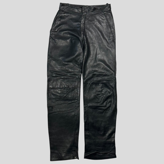 Gianni Versace 1980’s Leather Moto Biker Trousers - IT48 (32)