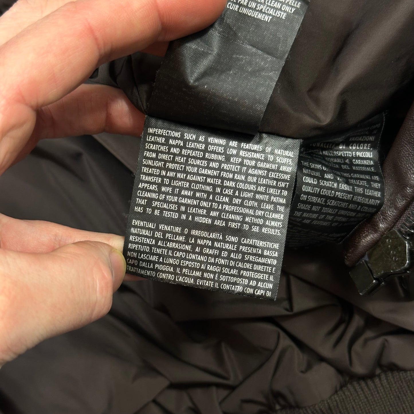 Gucci Brown Nappa Leather Hybrid Logo Bomber Jacket - IT46 (S)