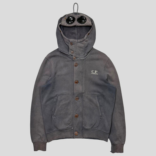 CP Company AW14 Washed Grey Goggle Hoodie - L