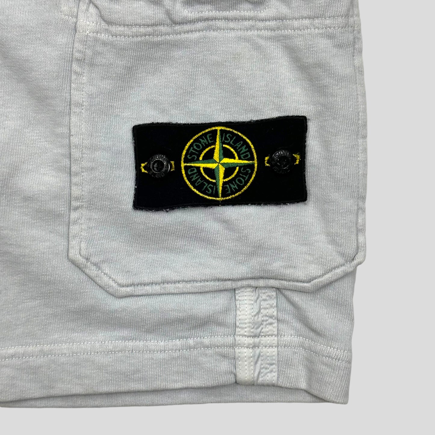 Stone Island Light Grey Cotton Jogger Shorts - 28-33