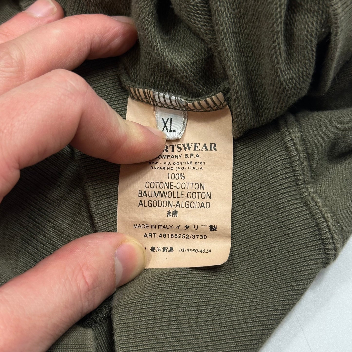 CP Company SS07 Piped Logo 1/4 Zip Convertible Collared Hoodie - M/L