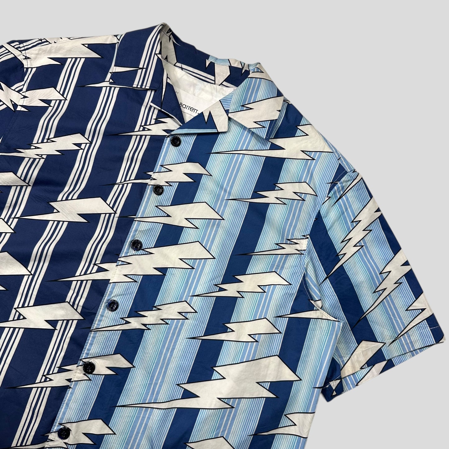 Neil Barrett 2023 Boxy Cuban Split Lightning Bolt Shirt - XL