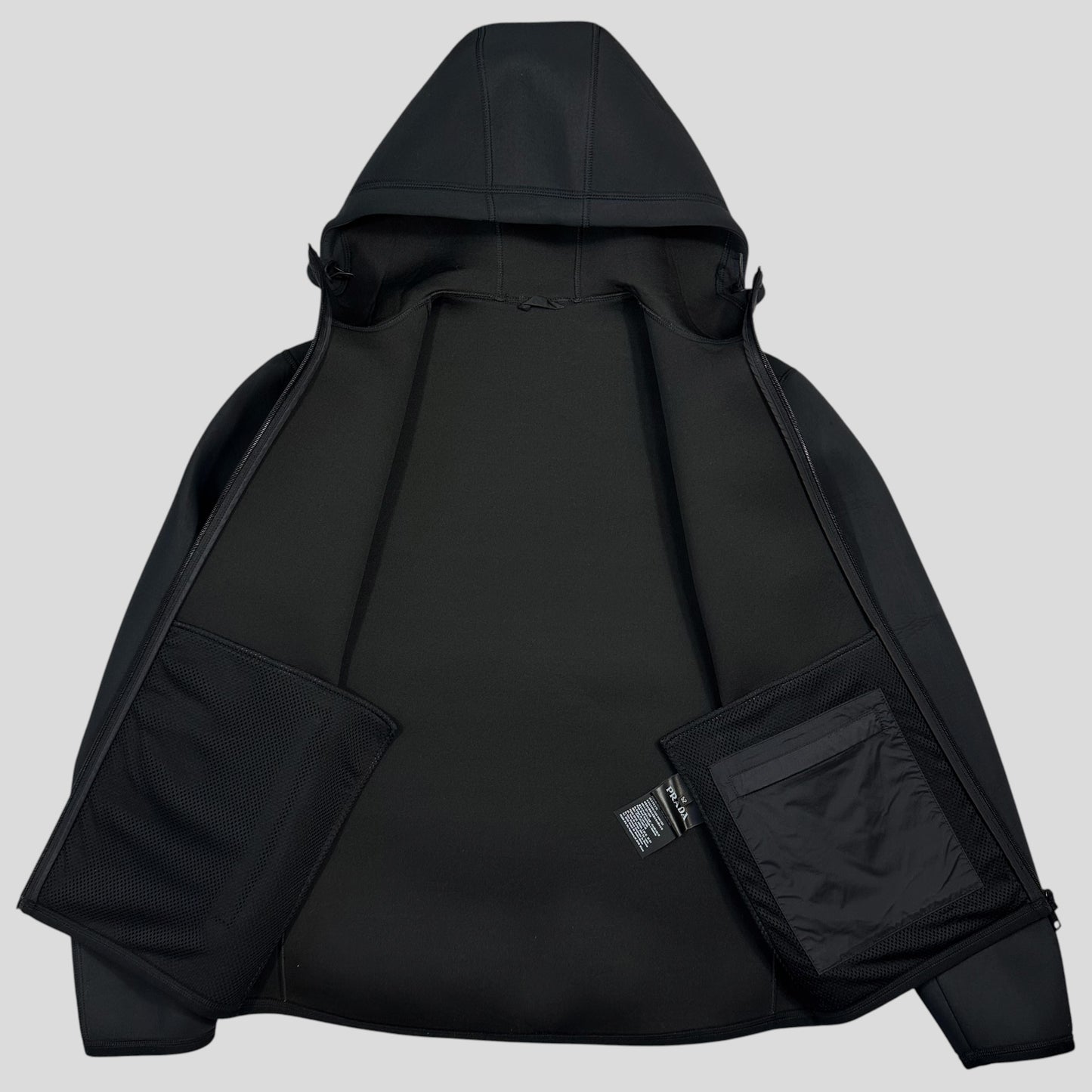 Prada Milano 2018 Technical Scuba Rubberised Race Logo Jacket - M