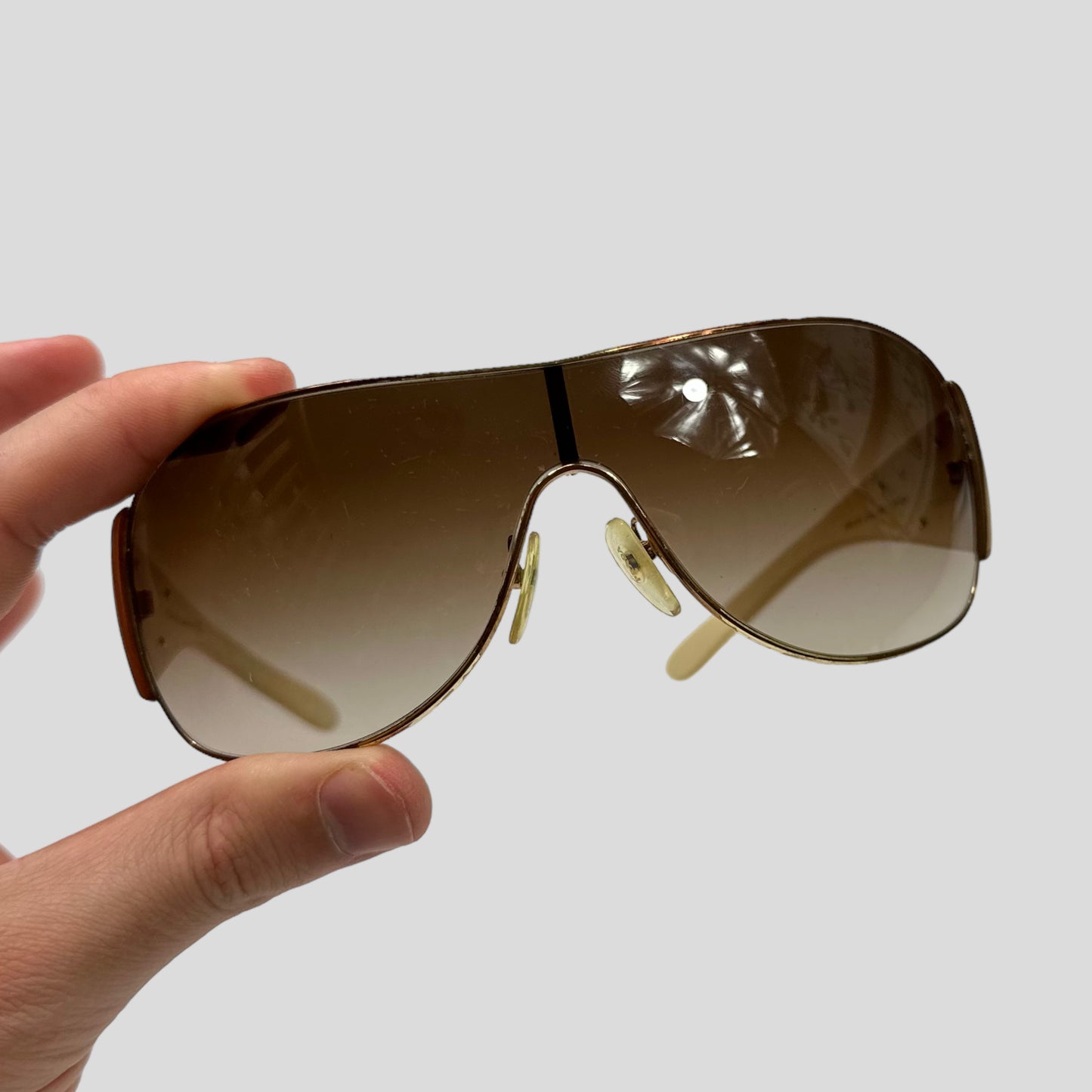 Prada Milano Logo Wraparound Sunglasses