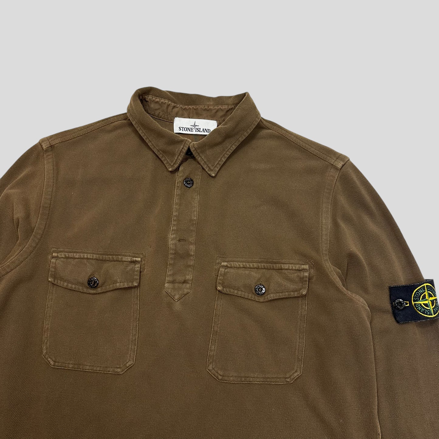 Stone Island AW14 Double Pocket Pique Textured Shirt - M/L